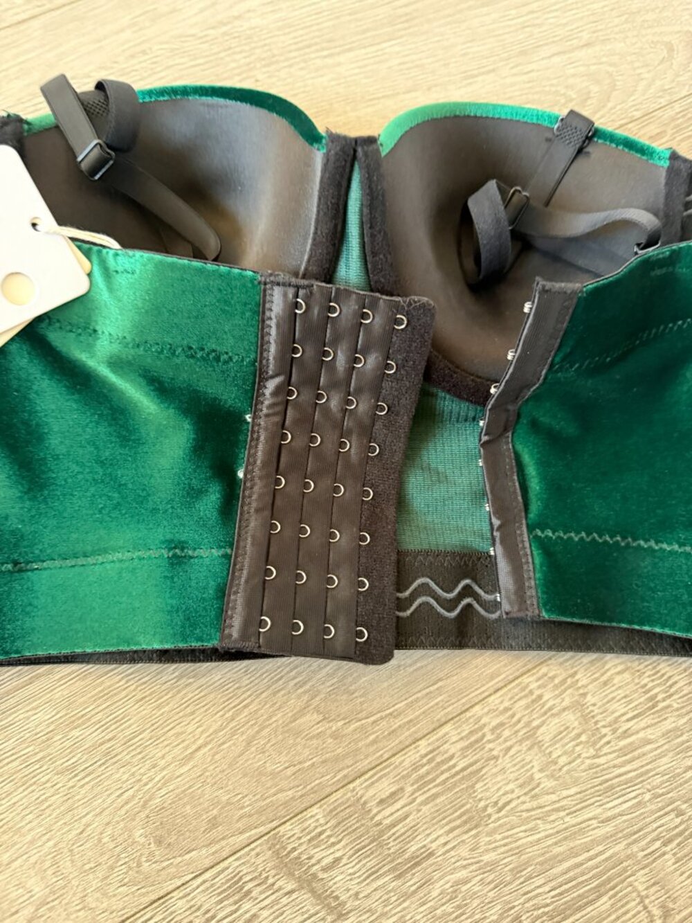 Commense Green Velvet Bustier Corset Crop Top Size Small NWT - Picture 7 of 9